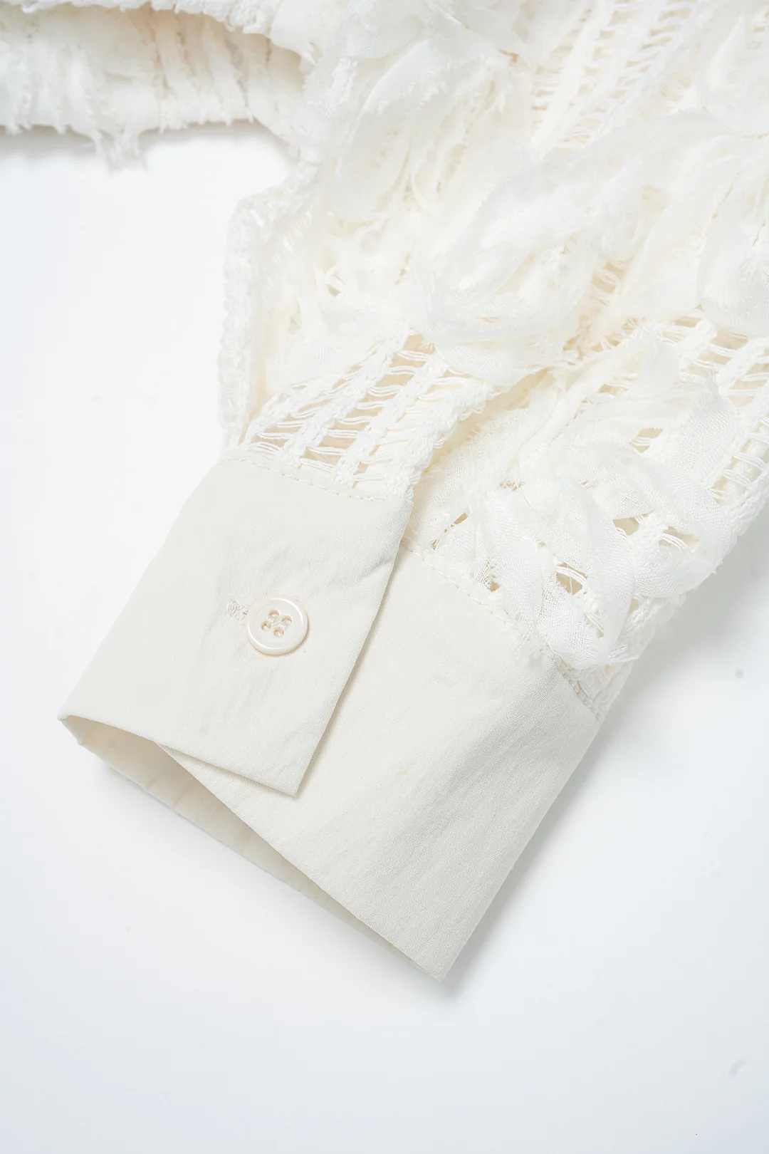 3D Flower Decor Button Cut Out Long-Sleeve Shirt - Image 11