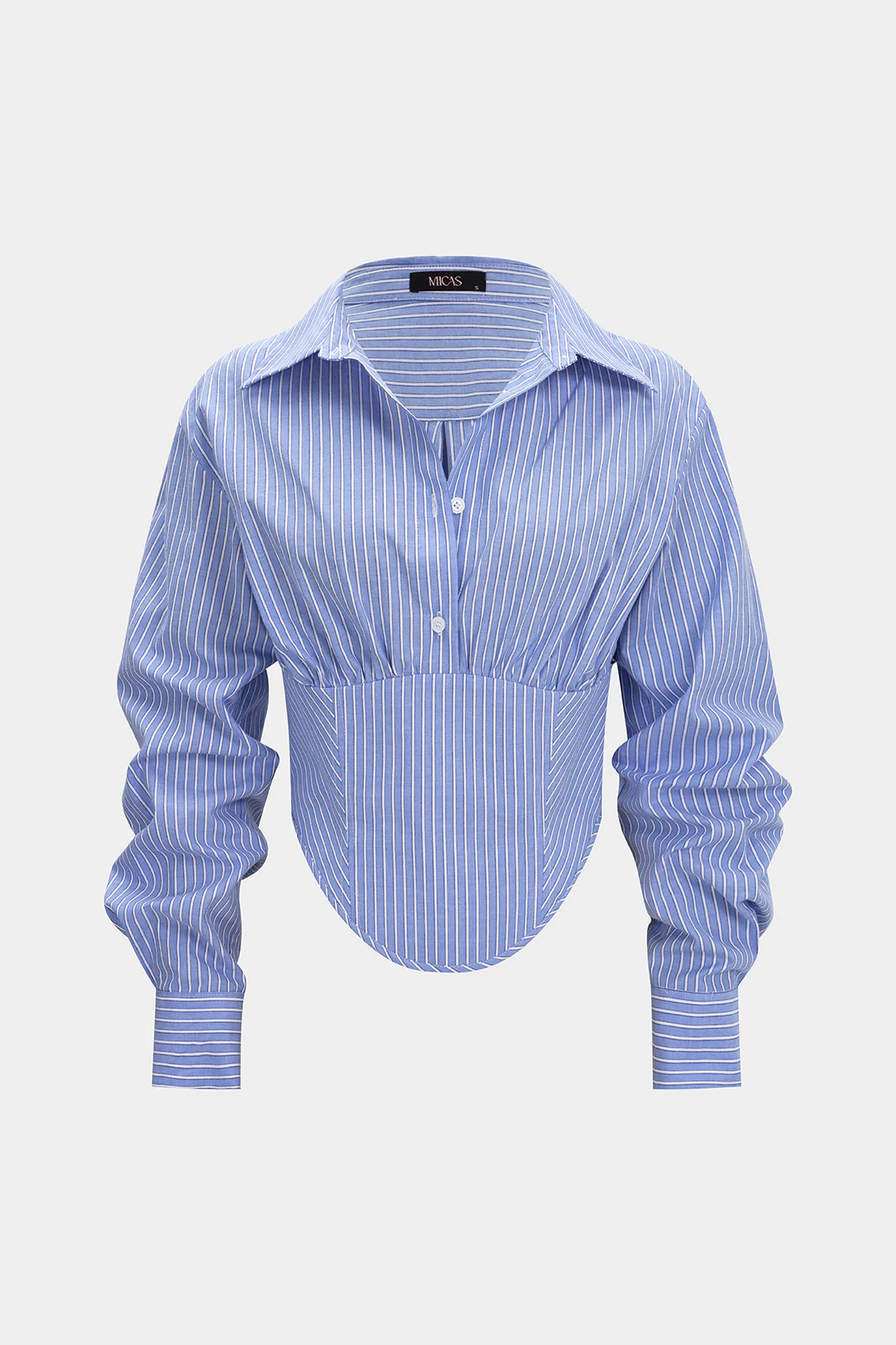 Stripes Print Tie-Back Long-Sleeve Shirt - Image 3