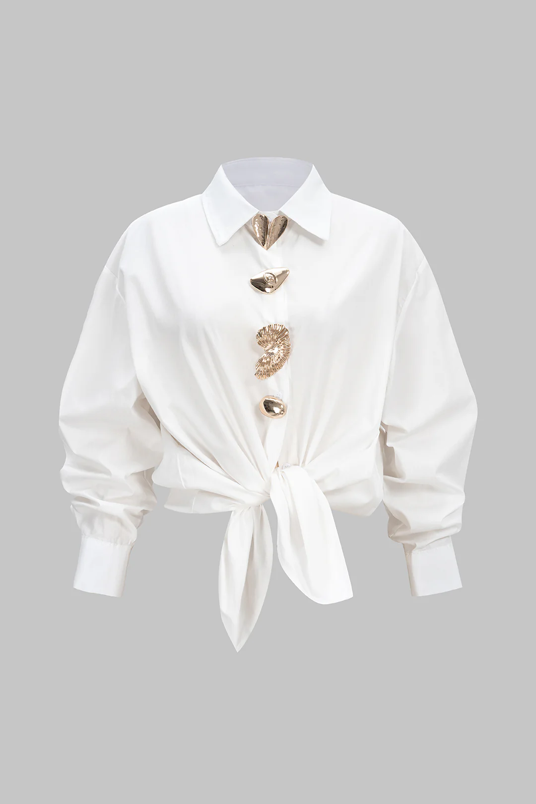 Metallic Decor Long-Sleeve Shirt