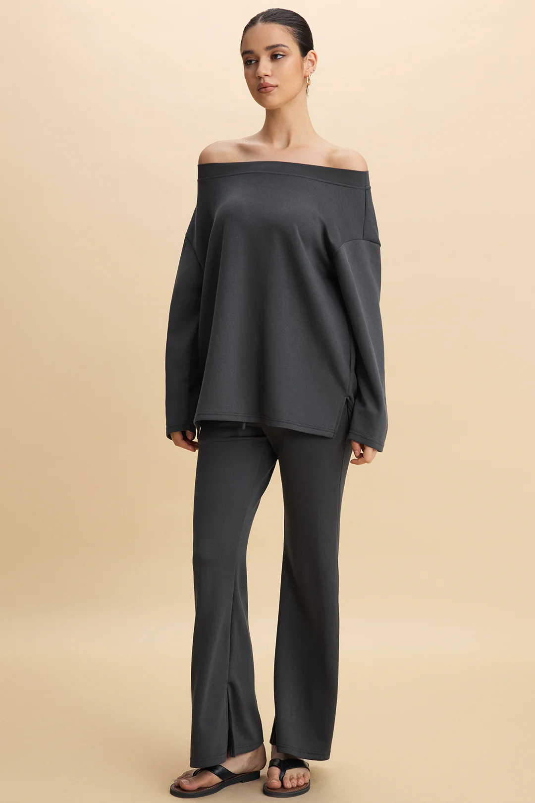 Knit Round Neck Long-Sleeve Top - Image 2
