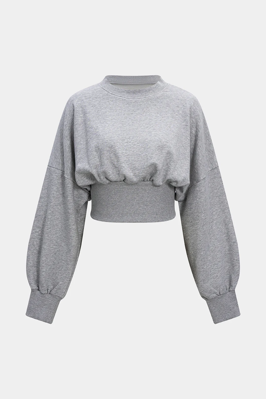 Round Neck Lantern Sleeve Sweatshirt
