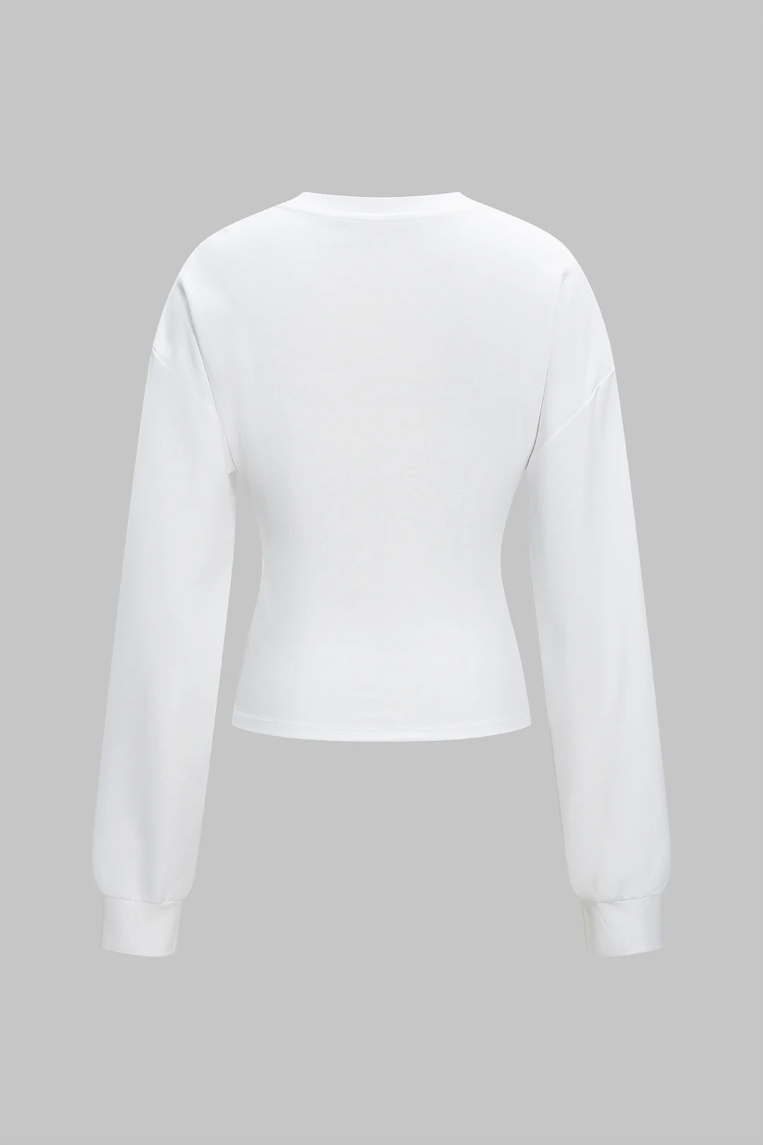 Twist Knot Ruched Long Sleeve Sweatshirt - Image 2
