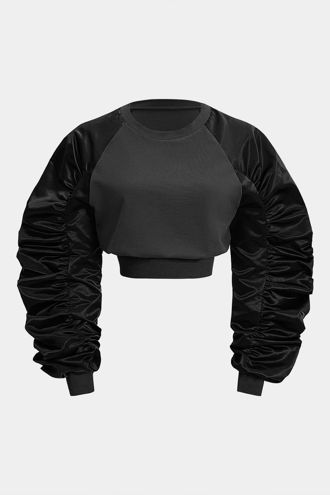 Ruched Patchwork Long Sleeve Sweatshirt - Image 5