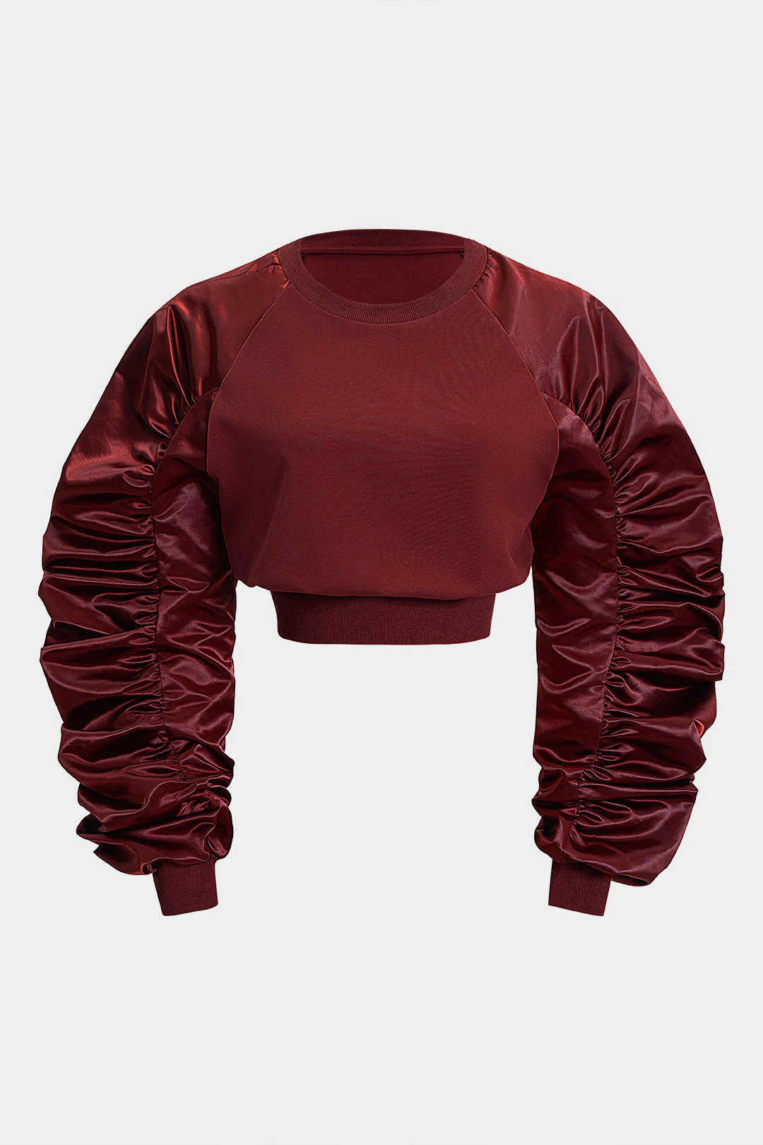 Ruched Patchwork Long Sleeve Sweatshirt - Image 6