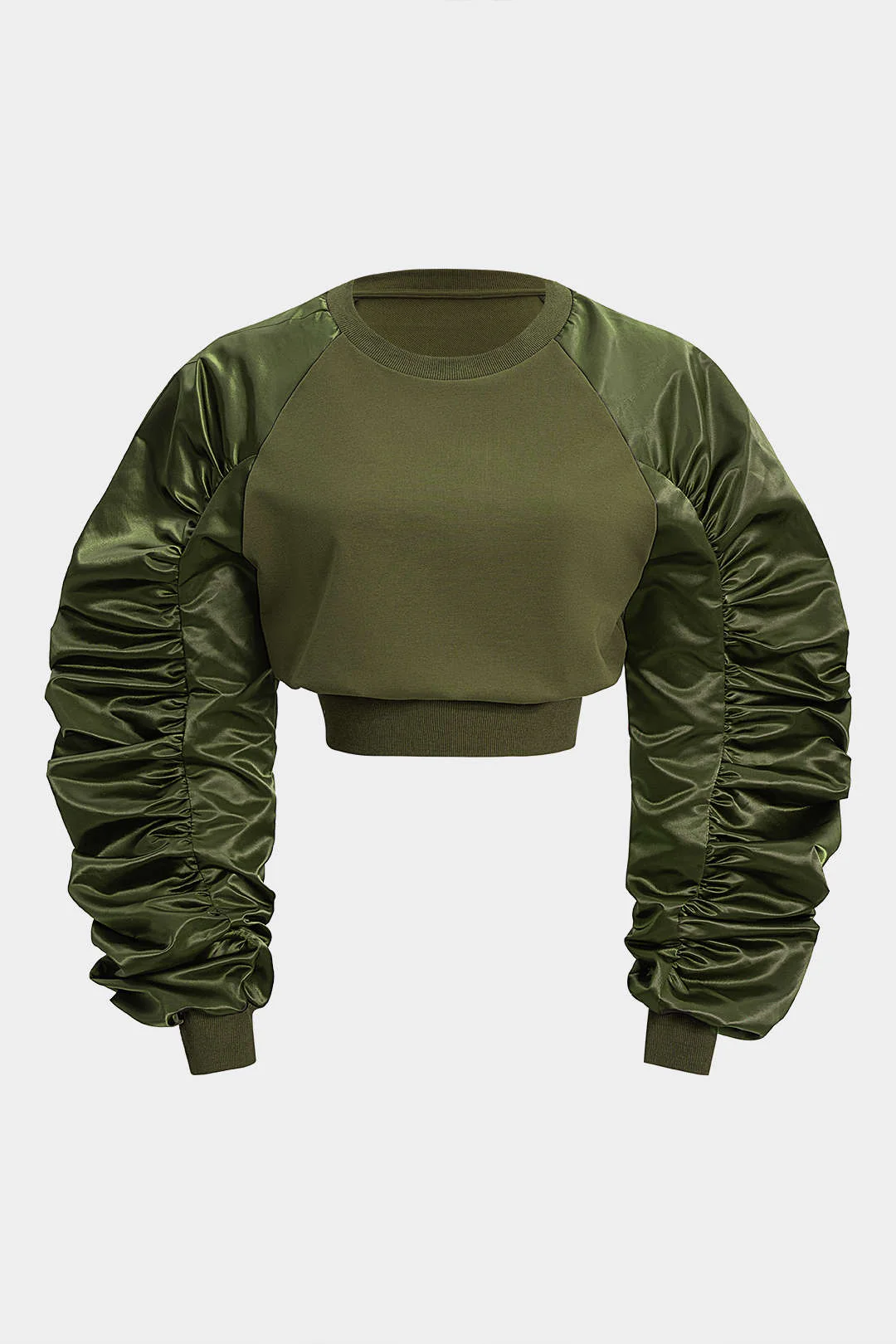 Ruched Patchwork Long Sleeve Sweatshirt - Image 7