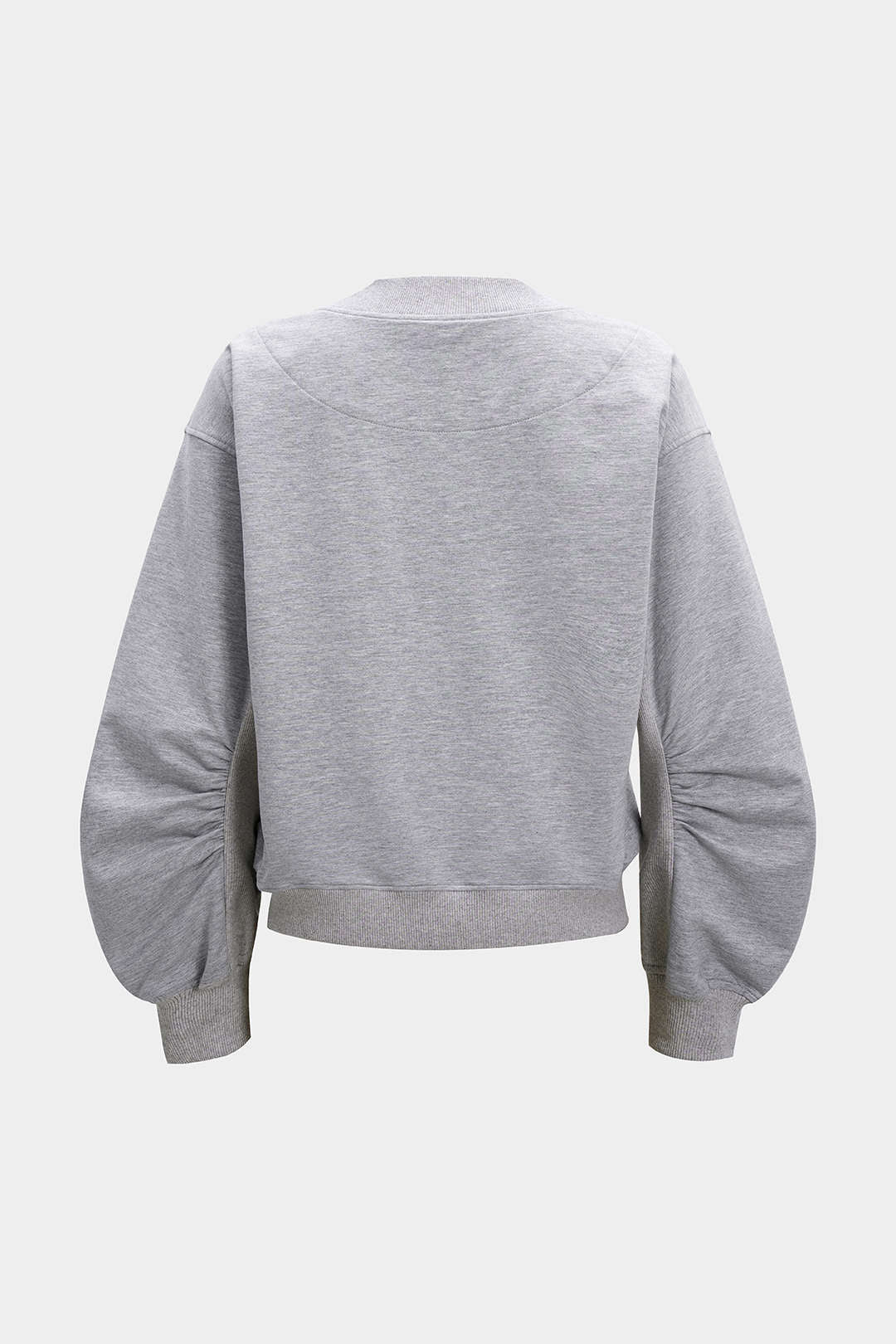 Letter Print Patchwork V-Neck Long Sleeve Sweatshirt - Image 2