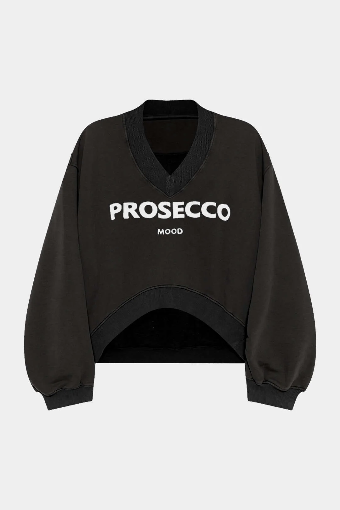 Letter Print Patchwork V-Neck Long Sleeve Sweatshirt - Image 3