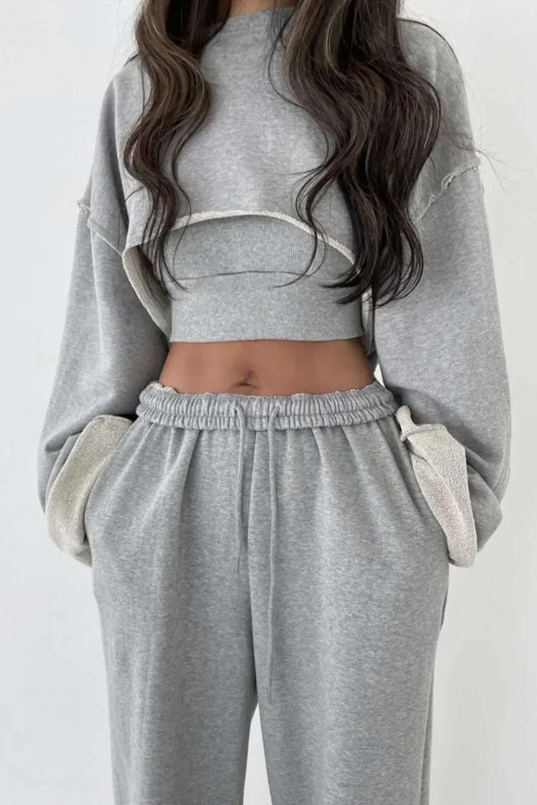 Solid Waist-Cinching Sweatshirt - Image 8