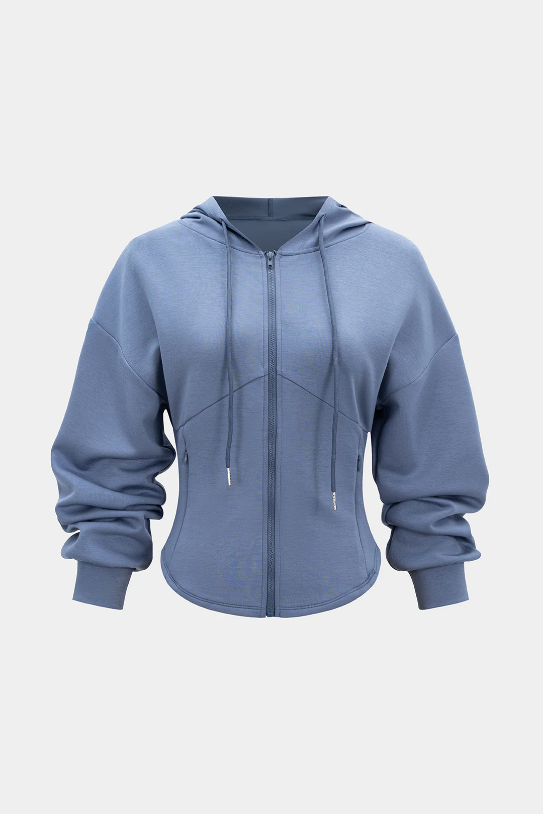 Zipper Drawstring Pocket Hoodie - Image 3
