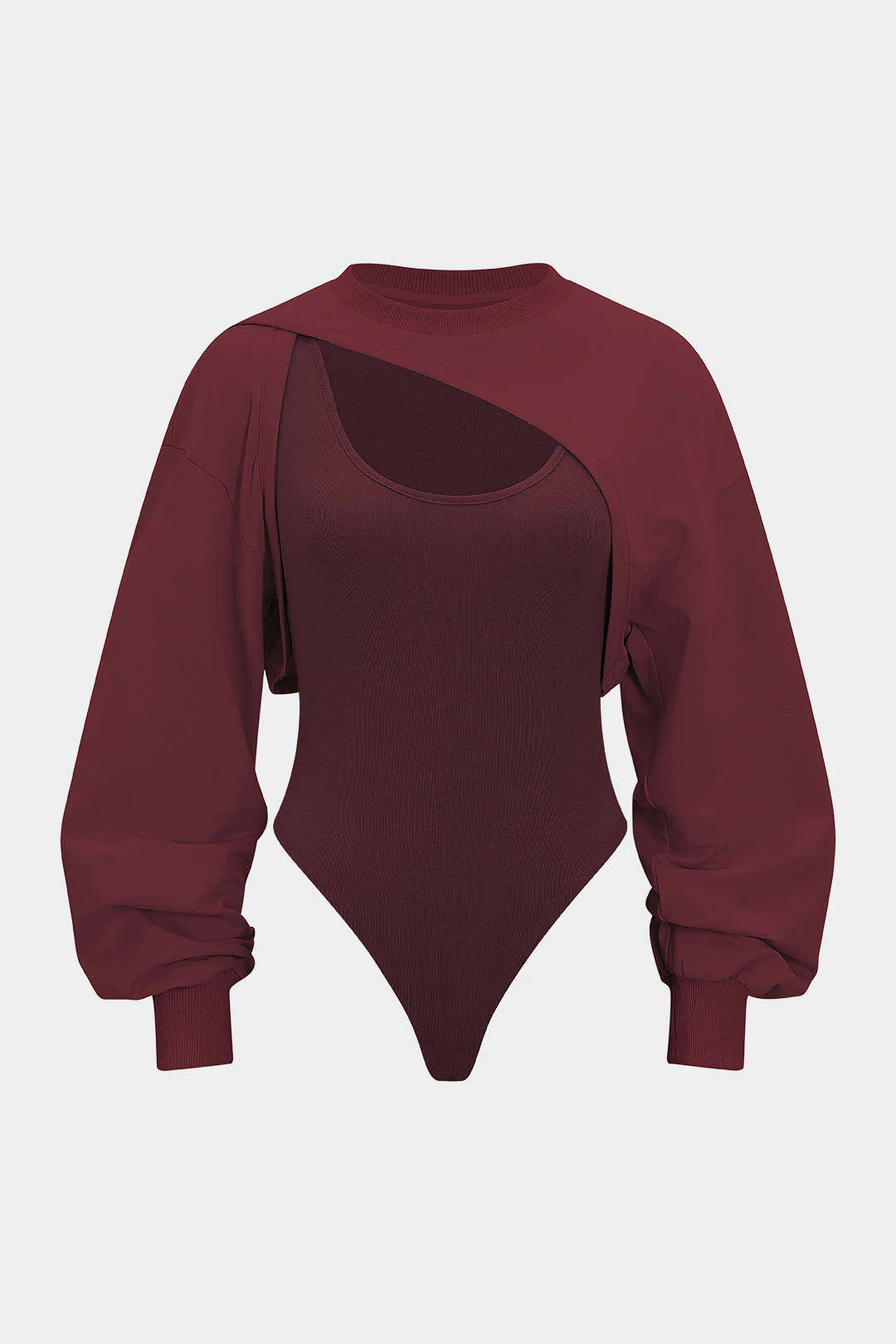 Contrast Two-Piece Long Sleeve Bodysuit - Image 11