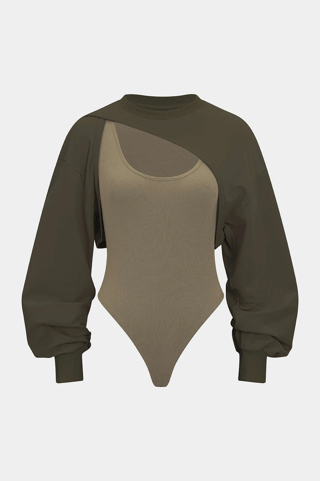 Contrast Two-Piece Long Sleeve Bodysuit - Image 12