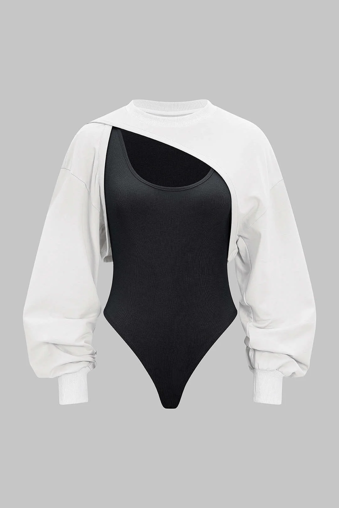 Contrast Two-Piece Long Sleeve Bodysuit - Image 13