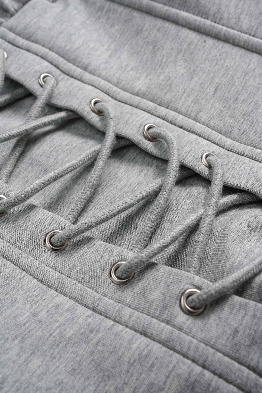 Tie-Back Asymmetrical Shoulder Corset Waist Sweatshirt - Image 4