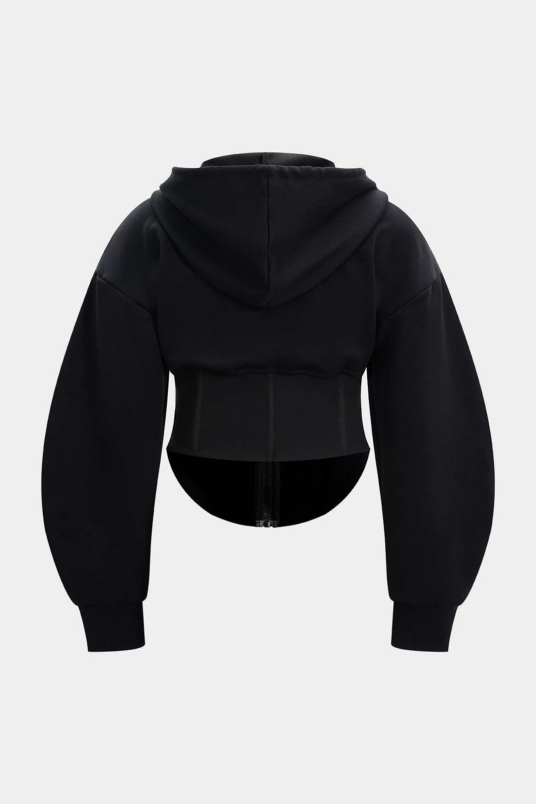 Plus Size Corset Drawstring Zipper Hoodie - Image 3