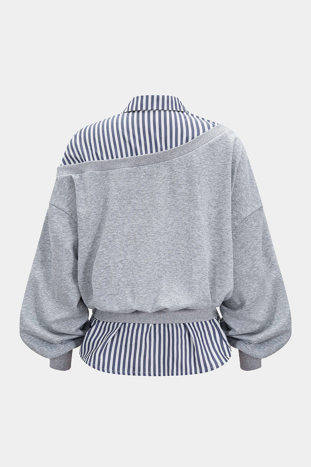 Patchwork Asymmetrical Long Sleeve Sweatshirt - Image 2