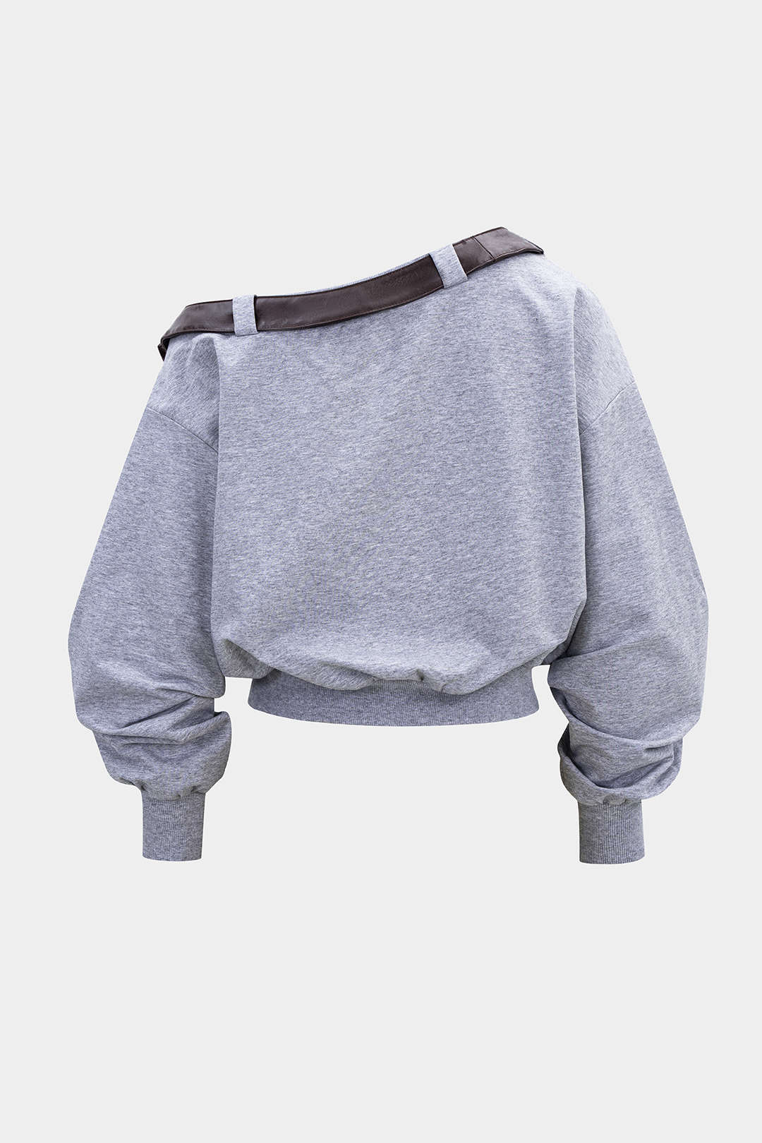 Letter Print One Shoulder Belt Sweatshirt - Image 2