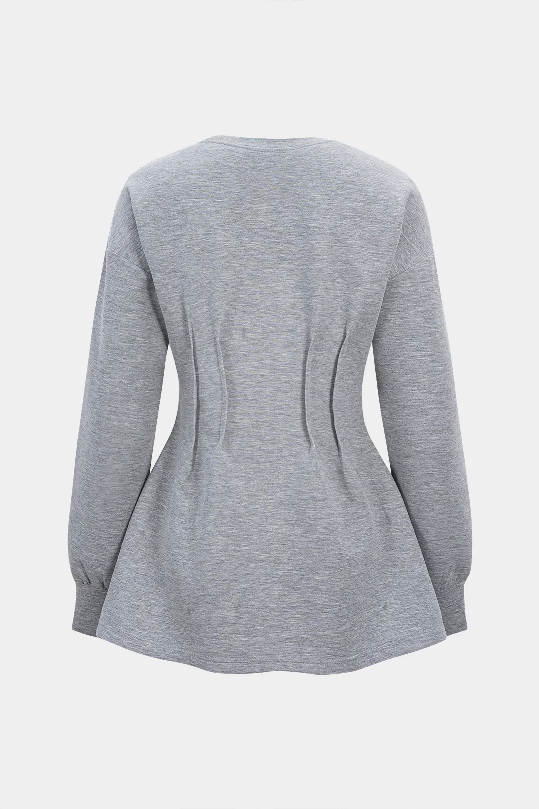 Round Neck Waist-Cinching Sweatshirt - Image 2