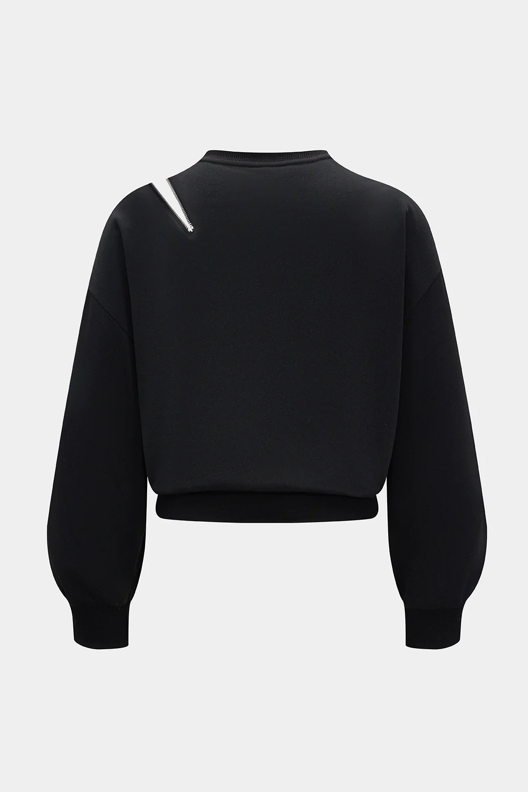 Plus Size Zipper Detail Long Sleeve Sweatshirt - Image 2