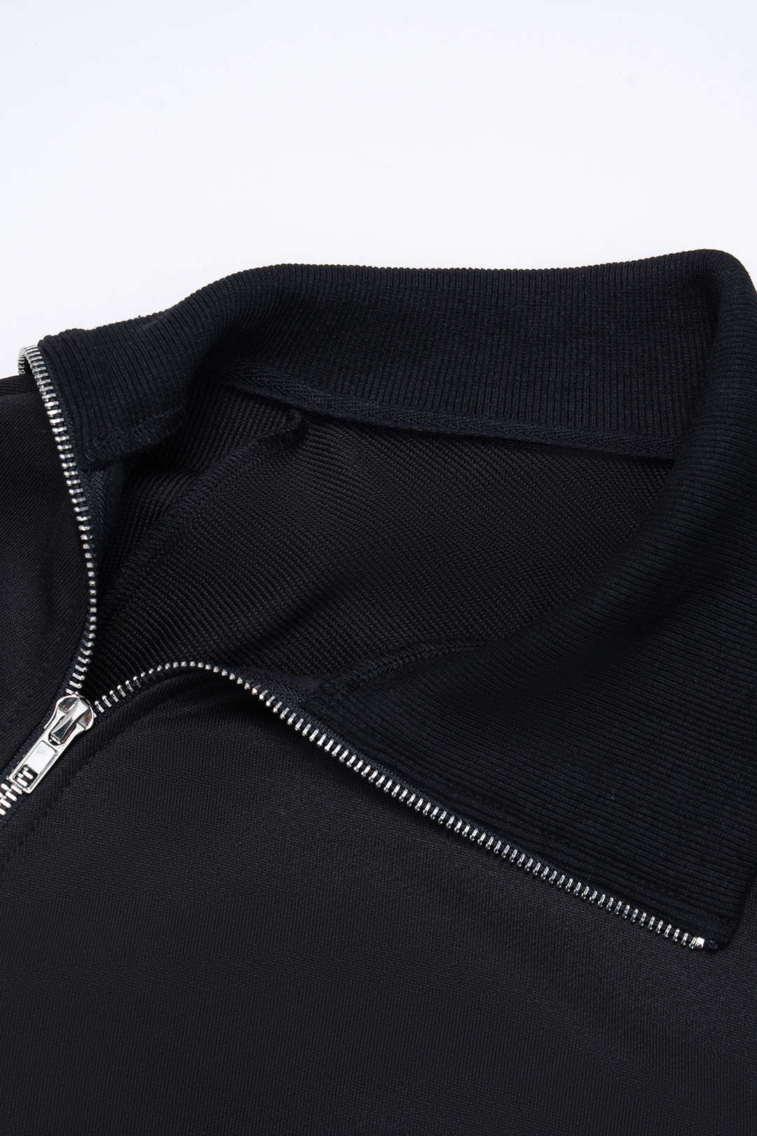 Asymmetrical Lapel Neck Zipper Sweatshirt - Image 3