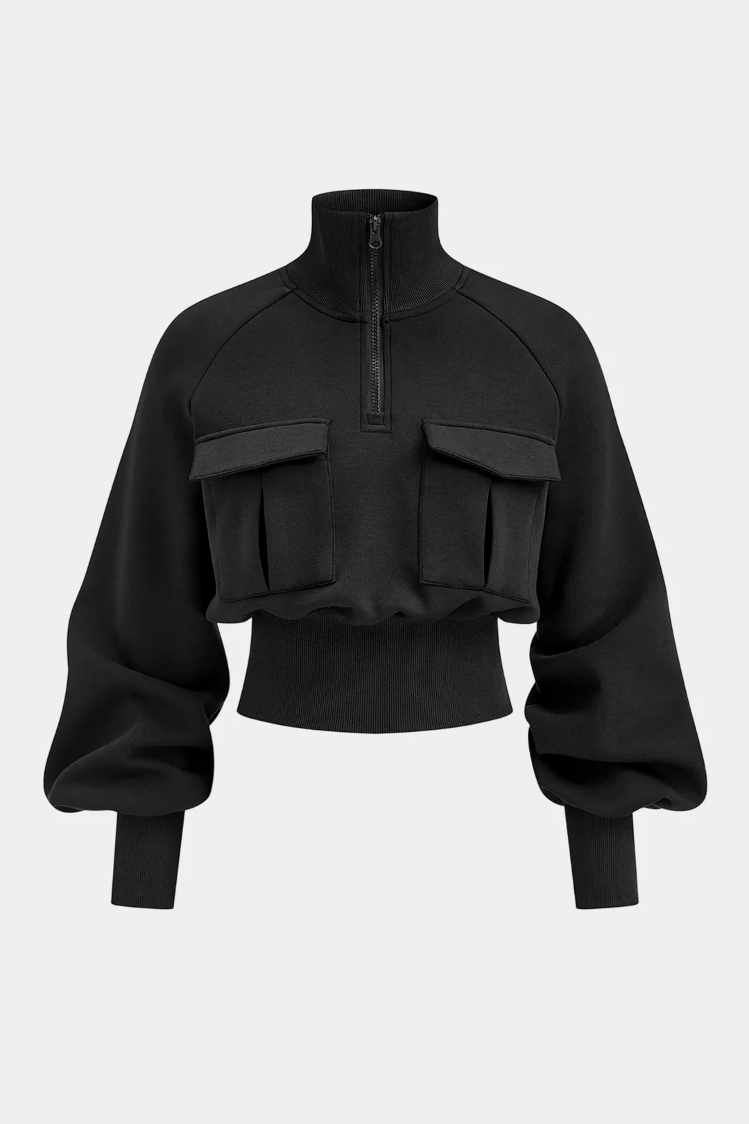 Stand Collar Pocket Zipper Sweatshirt