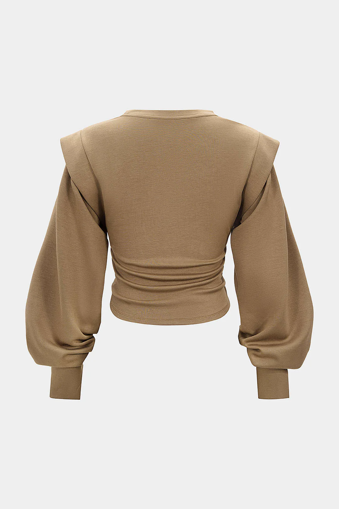 Ruched Round Neck Long Sleeve Sweatshirt - Image 2