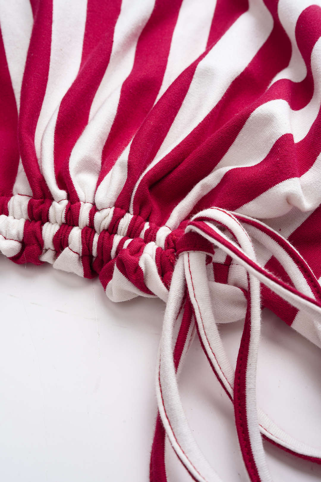 Contrast Stripes Print Tie-Up Long Sleeve Sweatshirt - Image 4