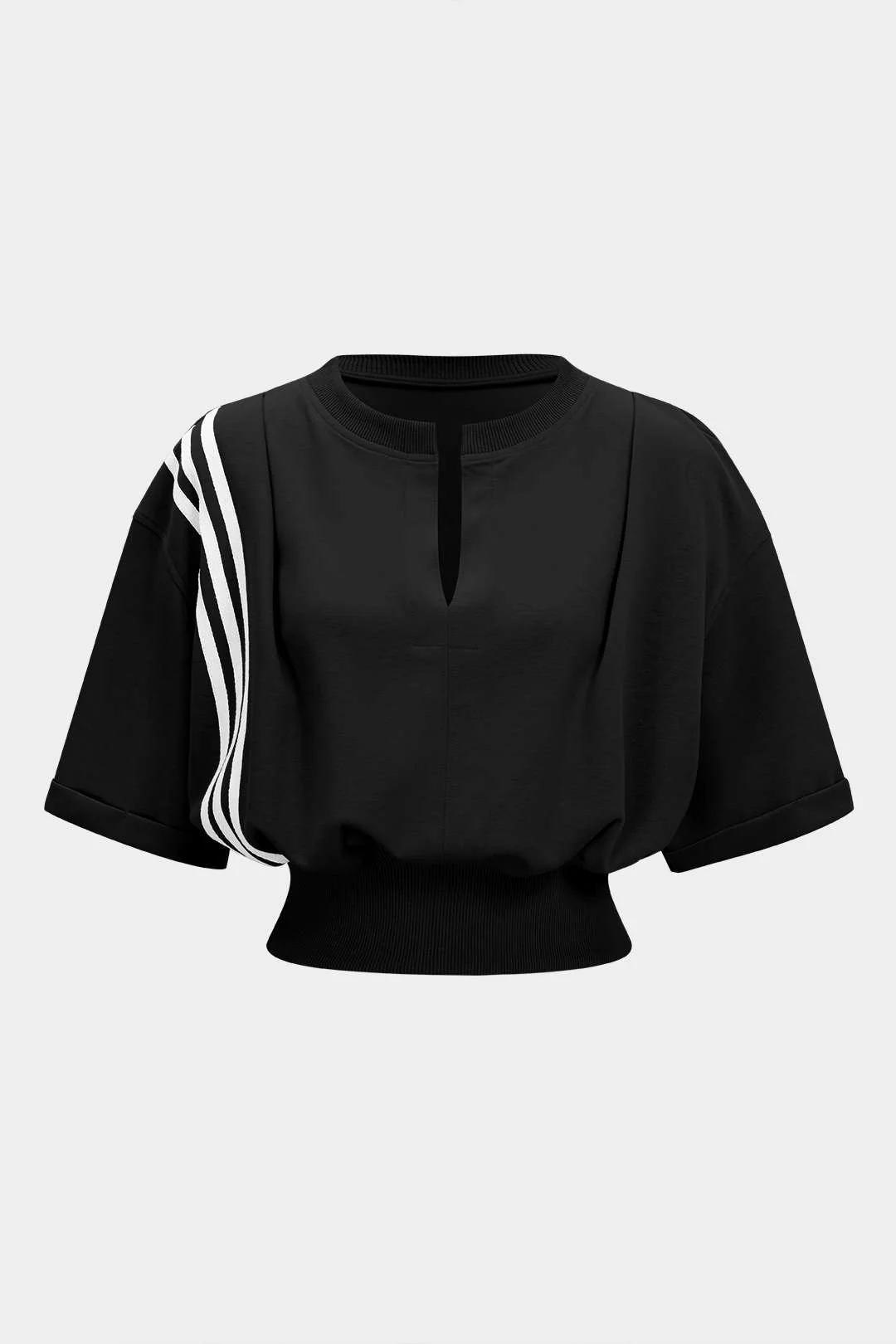 Contrast Stripes V-Neck Top - Image 5