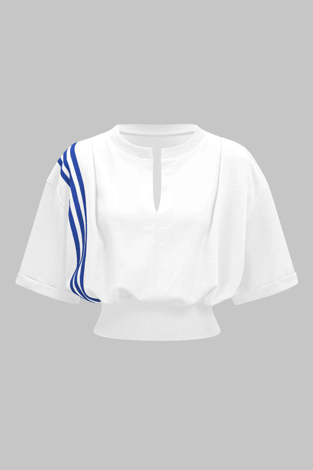 Contrast Stripes V-Neck Top - Image 6