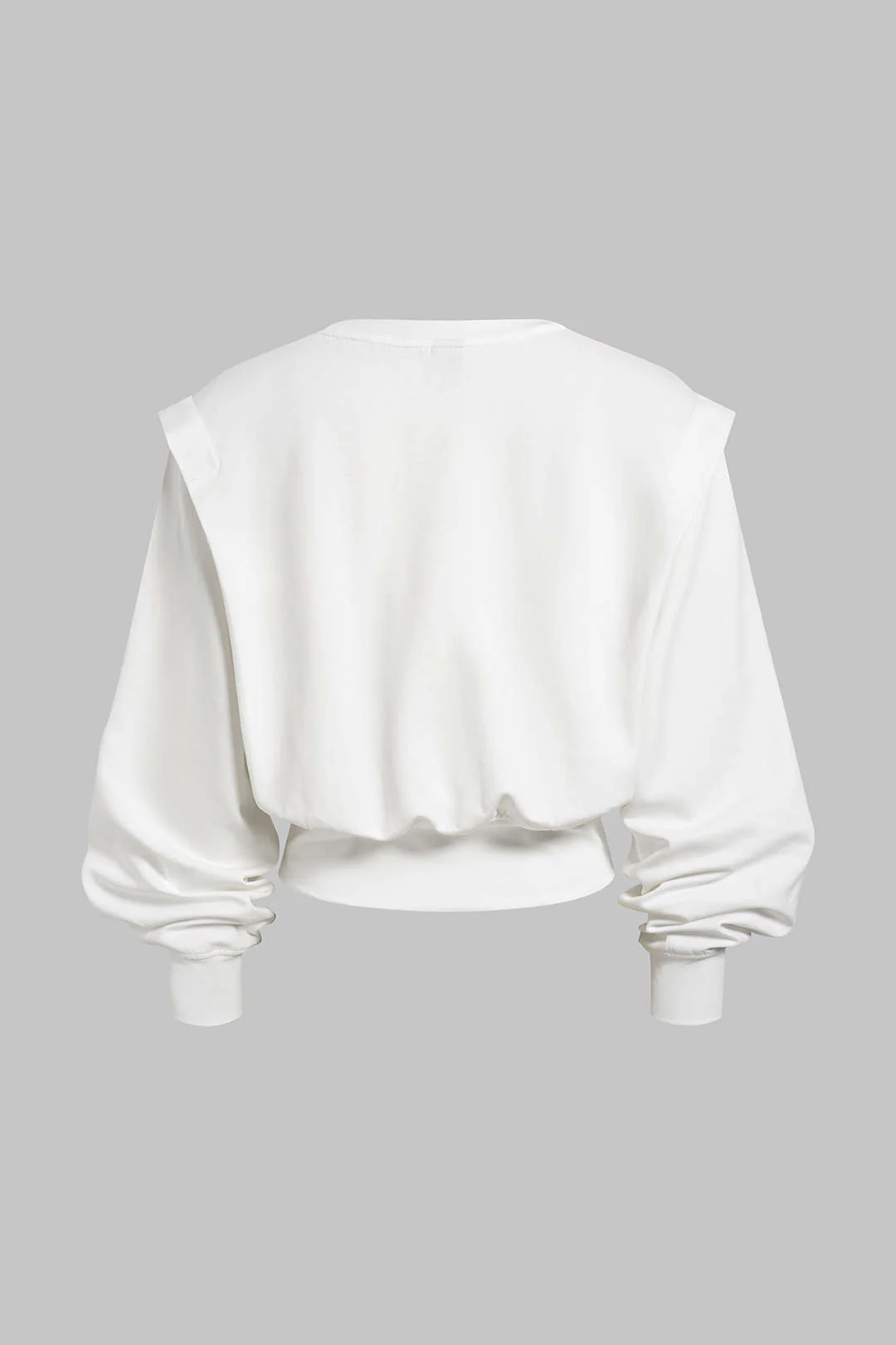 Solid Round Neck Zipper Sweatshirt - Image 2