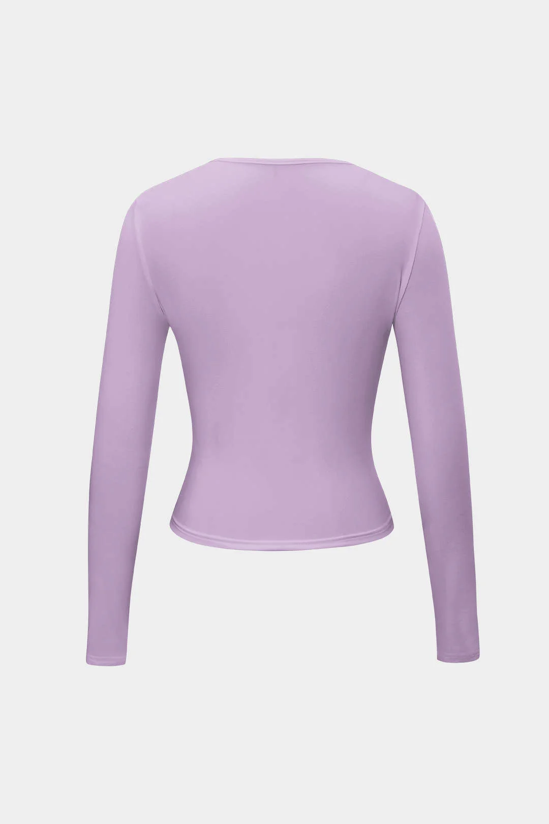 Basic Solid Round Neck Long Sleeve Top - Image 23