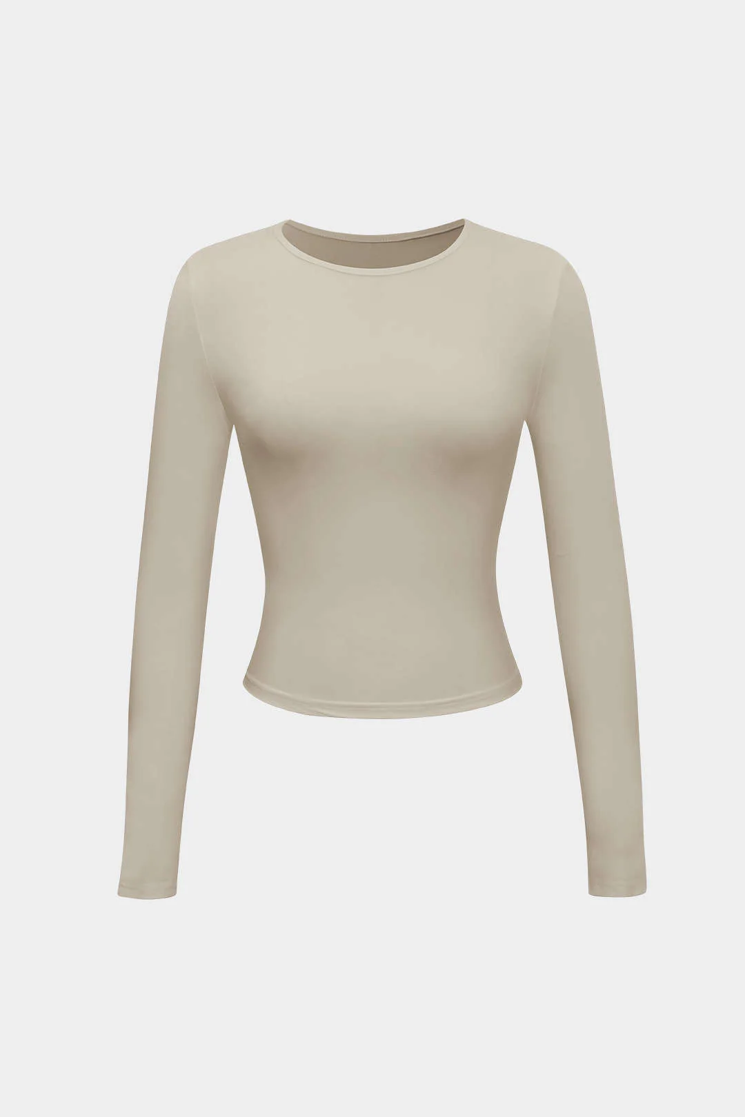 Basic Solid Round Neck Long Sleeve Top - Image 26