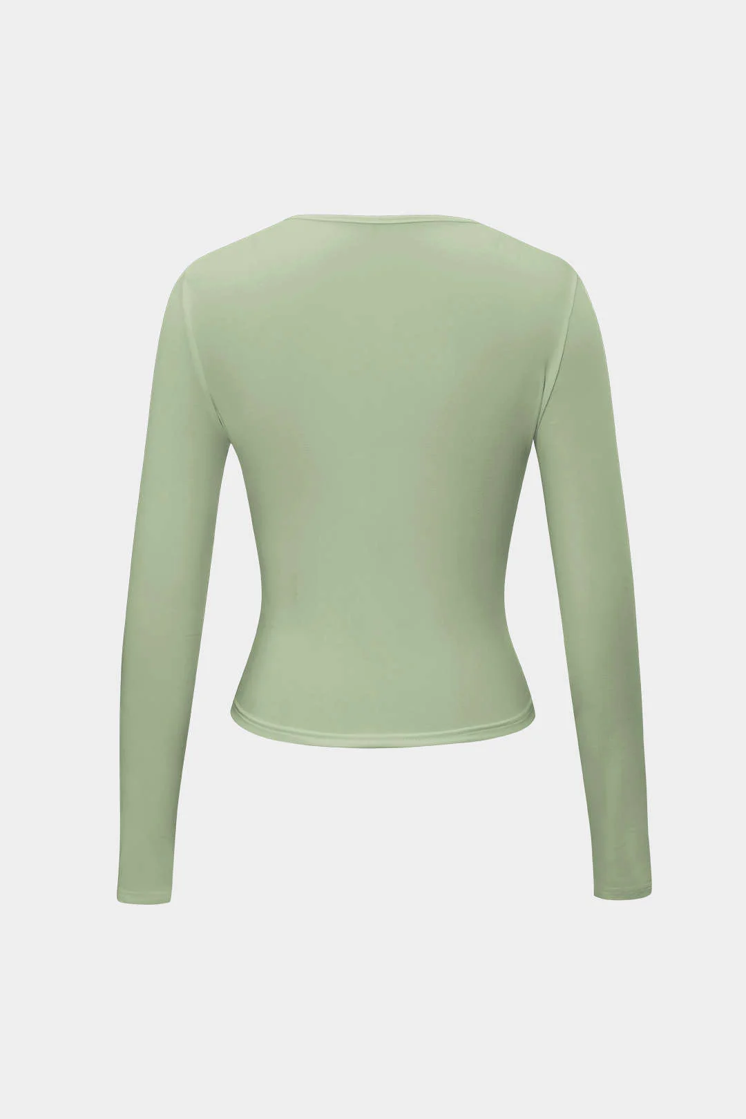 Basic Solid Round Neck Long Sleeve Top - Image 29