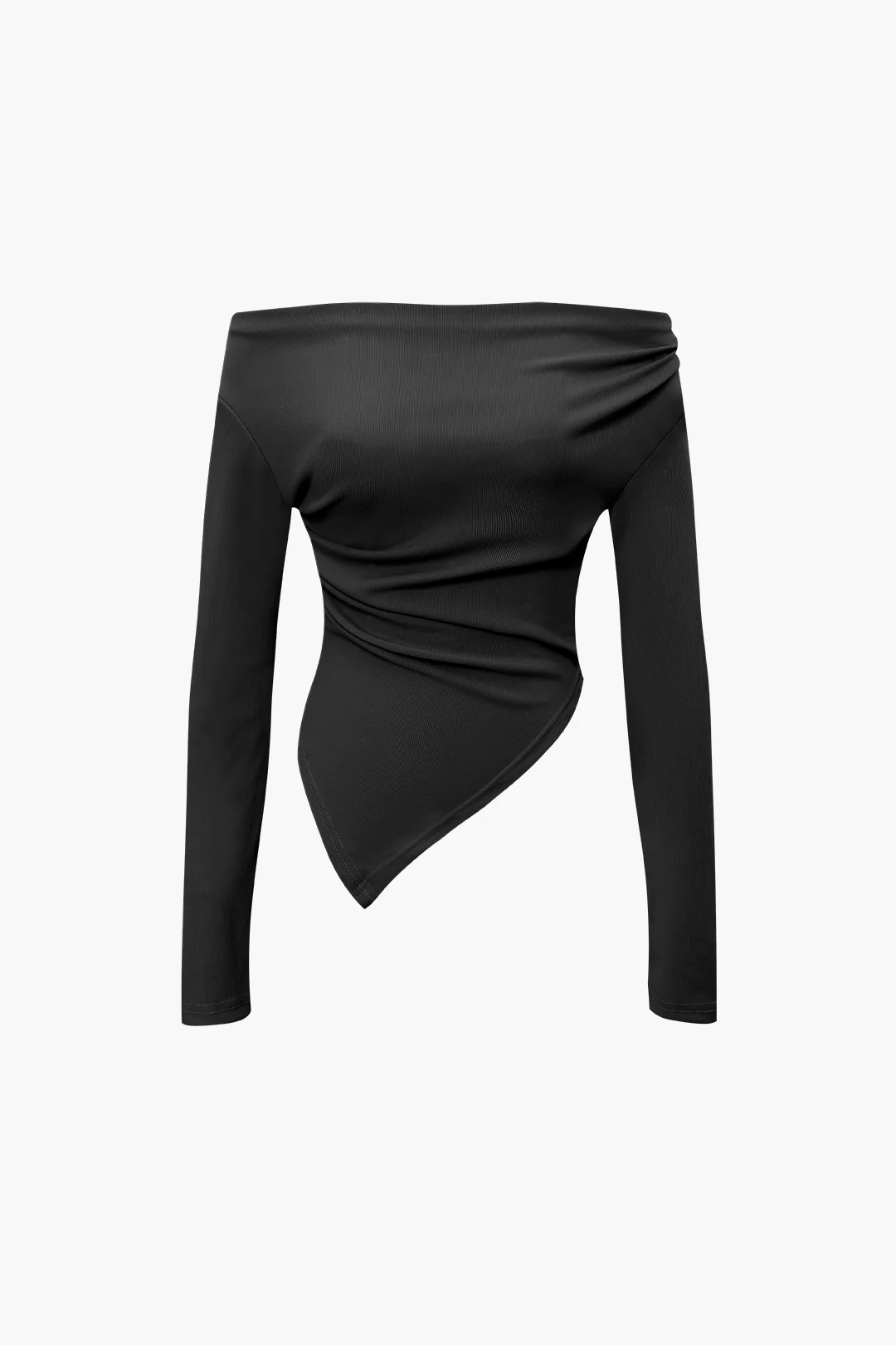 Off Shoulder Ruched Asymmetric Top And Straight Leg Pants Set - Image 10