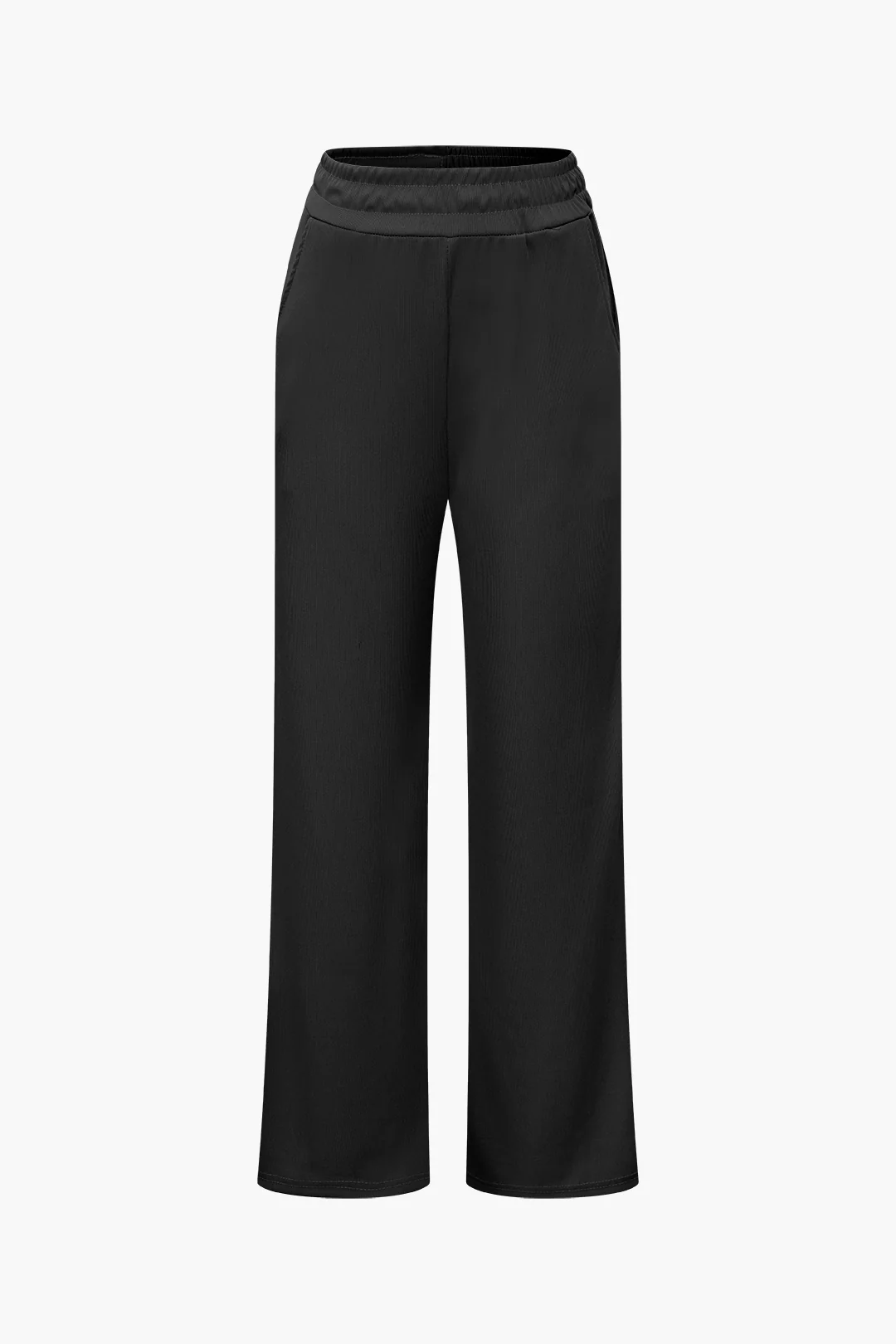 Off Shoulder Ruched Asymmetric Top And Straight Leg Pants Set - Image 11