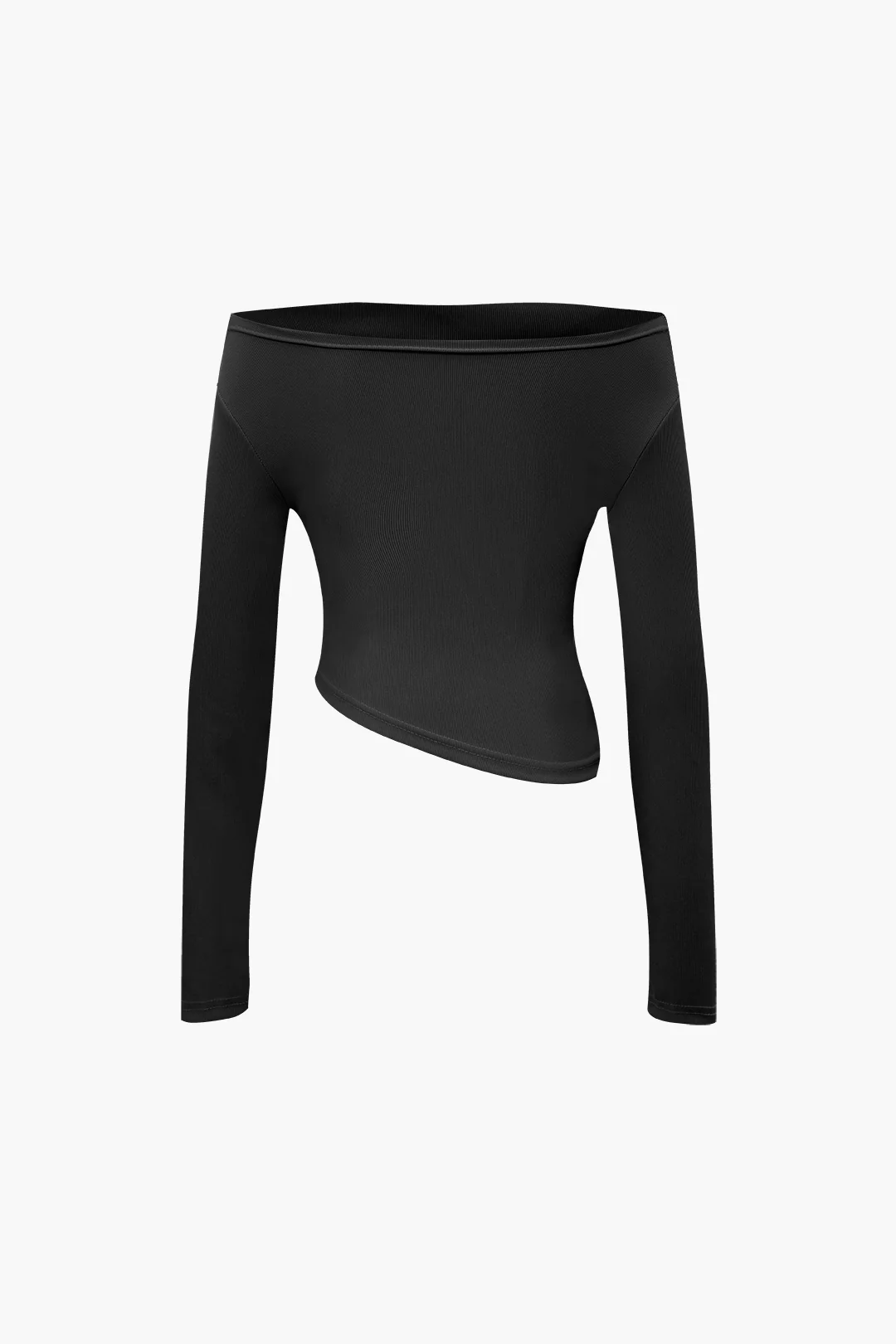 Off Shoulder Ruched Asymmetric Top And Straight Leg Pants Set - Image 12