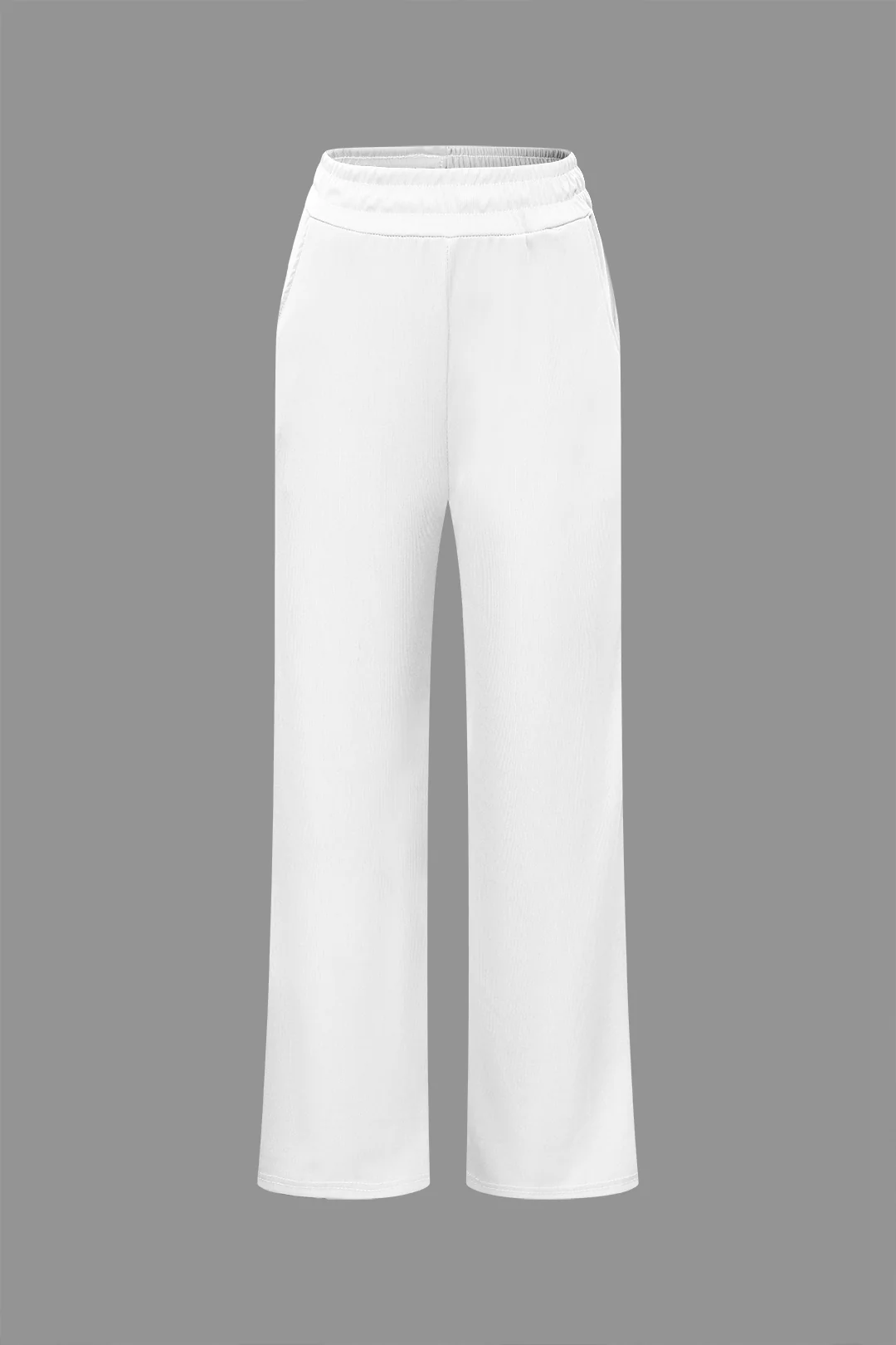 Off Shoulder Ruched Asymmetric Top And Straight Leg Pants Set - Image 16