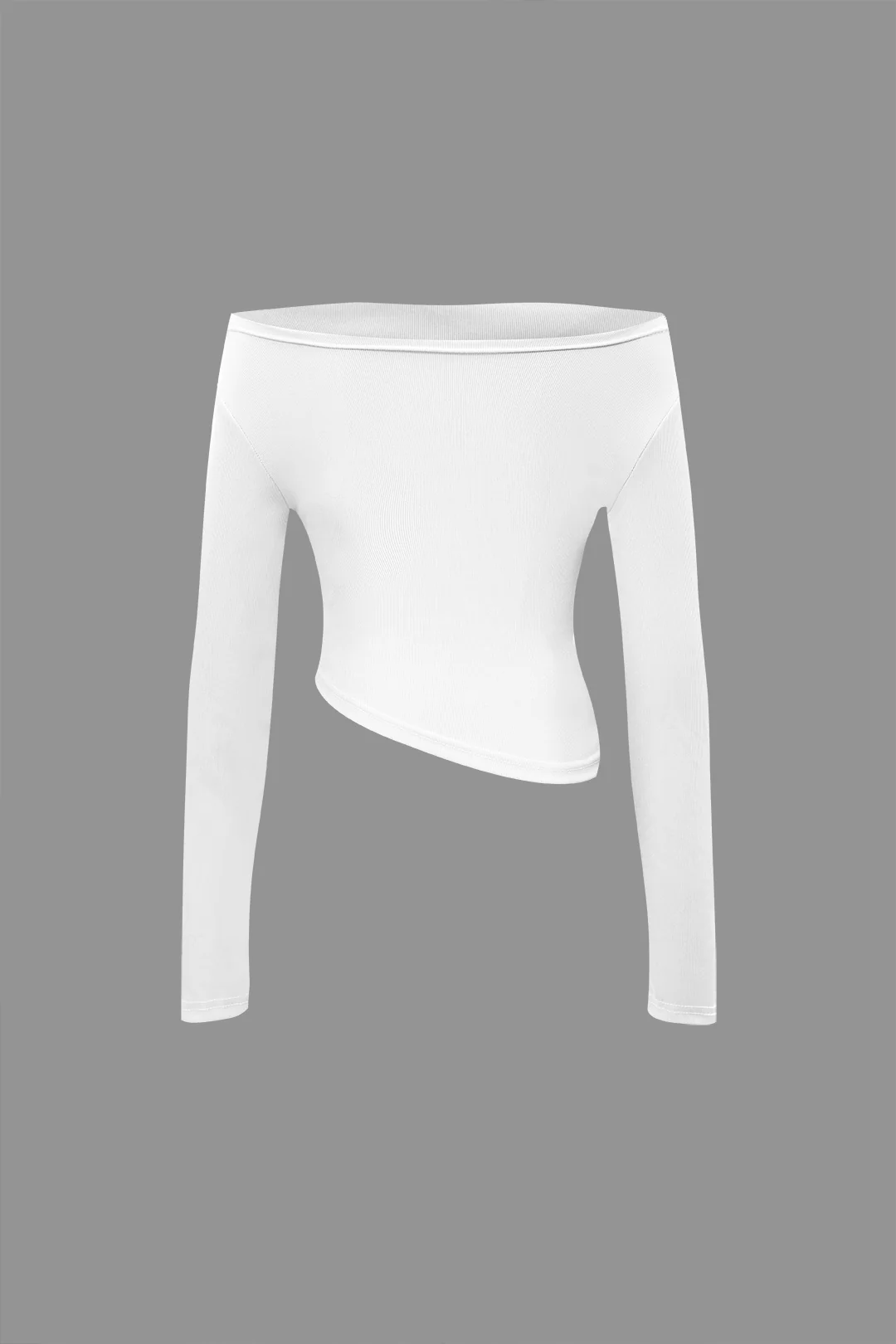 Off Shoulder Ruched Asymmetric Top And Straight Leg Pants Set - Image 17