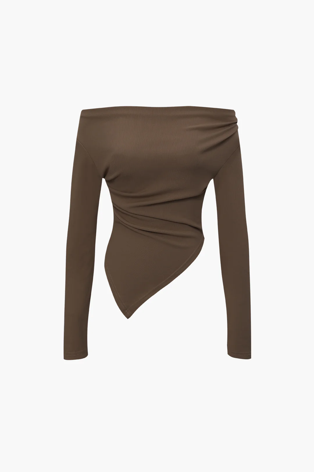 Off Shoulder Ruched Asymmetric Top And Straight Leg Pants Set - Image 20