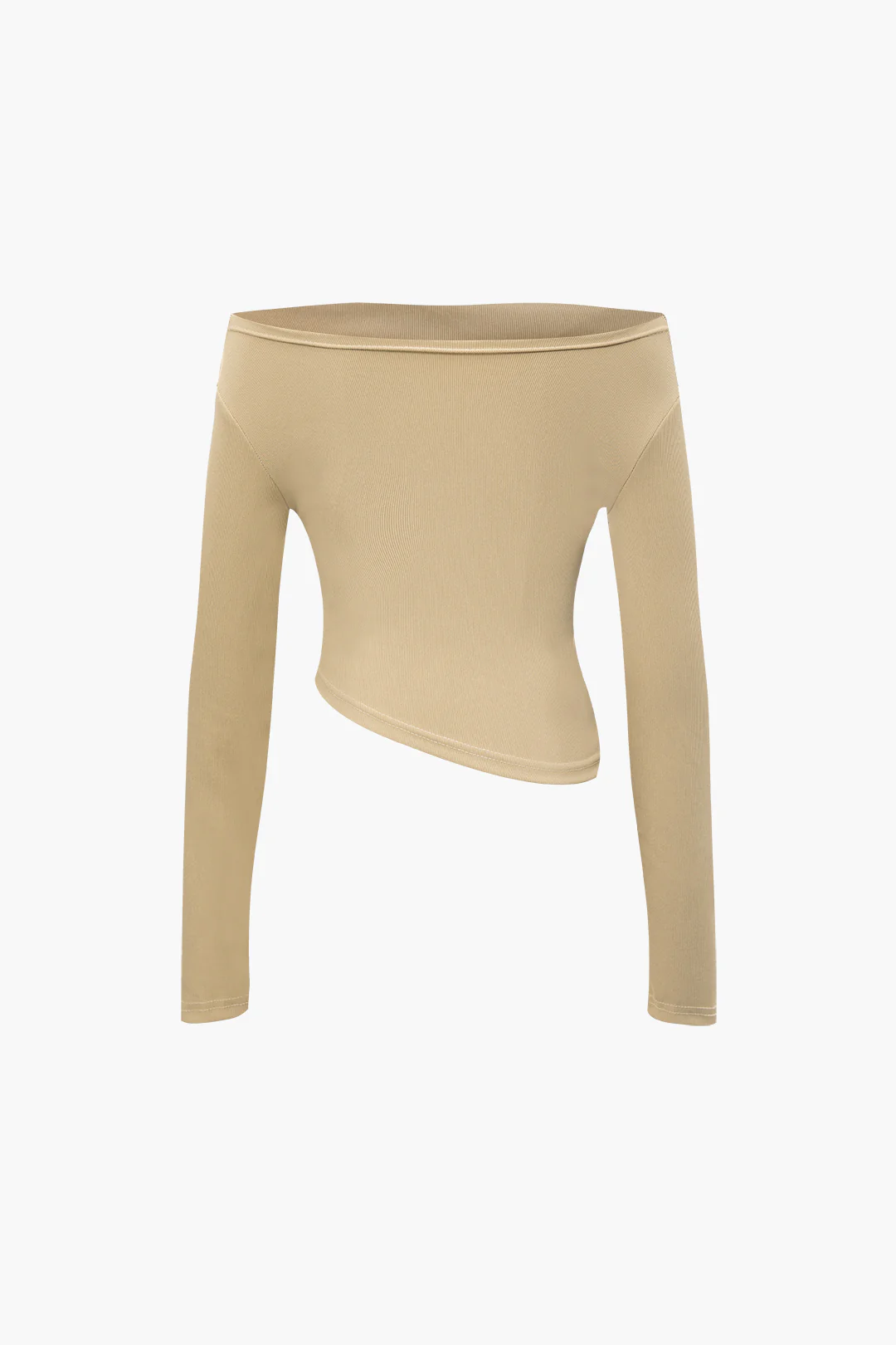 Off Shoulder Ruched Asymmetric Top And Straight Leg Pants Set - Image 4