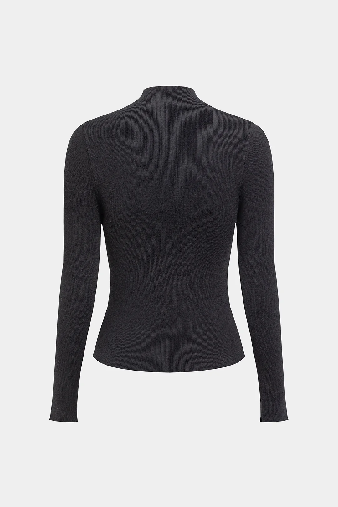 Knit Cut Out Mock Neck Long-Sleeve Top - Image 2