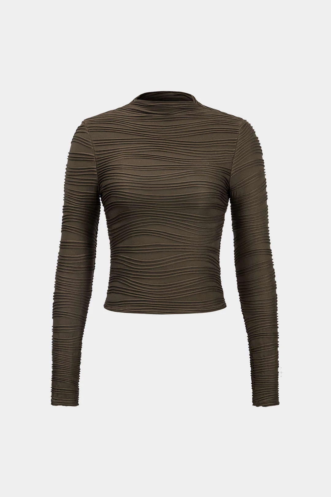 Basic Textured Long-Sleeve Top - Image 3
