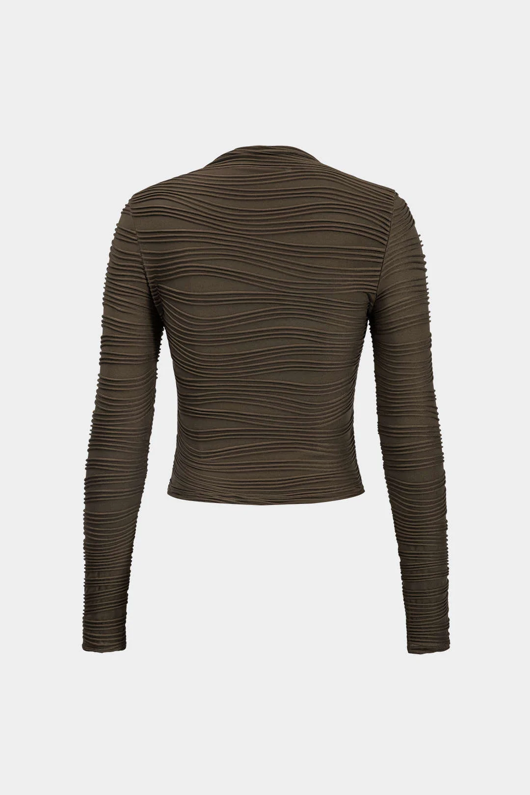 Basic Textured Long-Sleeve Top - Image 4