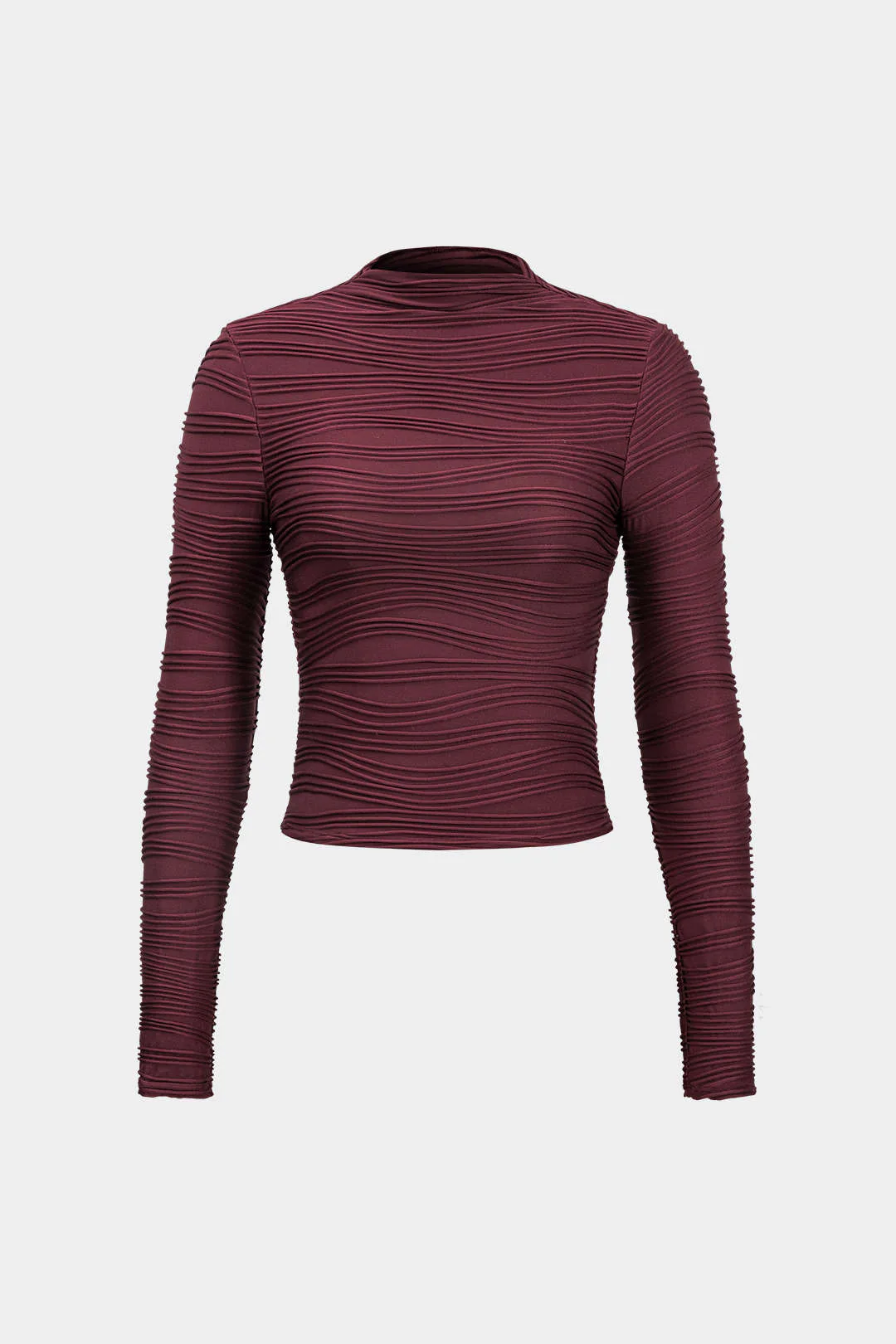 Basic Textured Long-Sleeve Top - Image 5