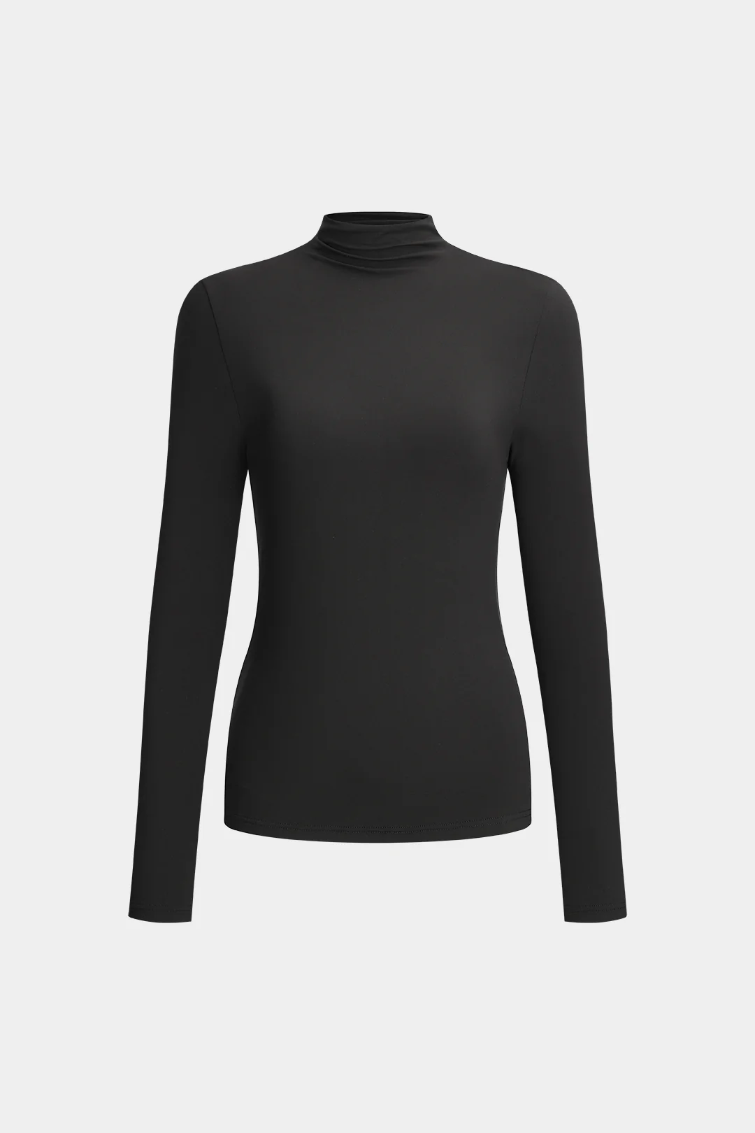 Ruched Mock Neck Long-Sleeve Top - Image 2