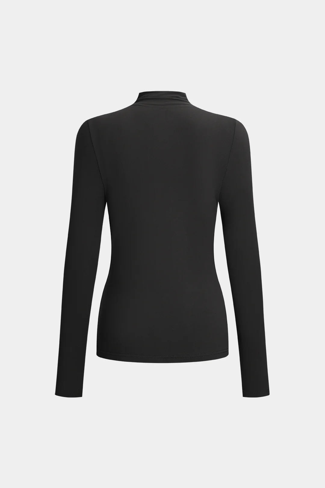 Ruched Mock Neck Long-Sleeve Top - Image 3