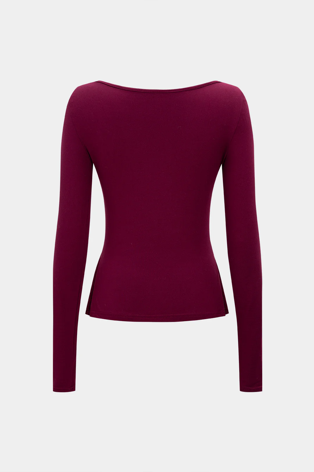 Solid Ruched Long-Sleeve Top - Image 2