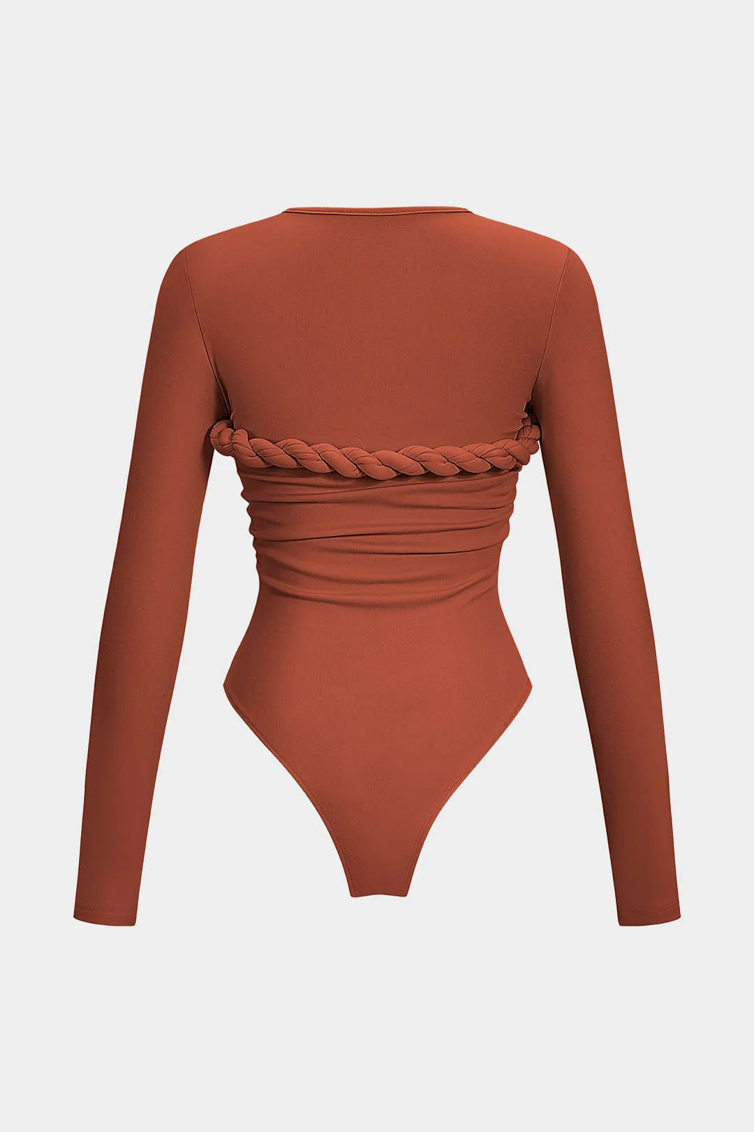 Twist Knot Ruched Long-Sleeve Bodysuit - Image 2