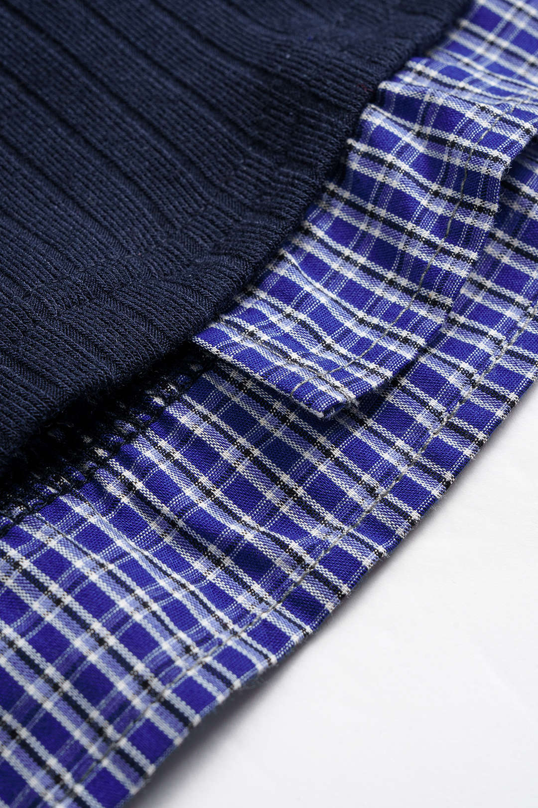 Lapel Patchwork Button Long-Sleeve Shirt - Image 3