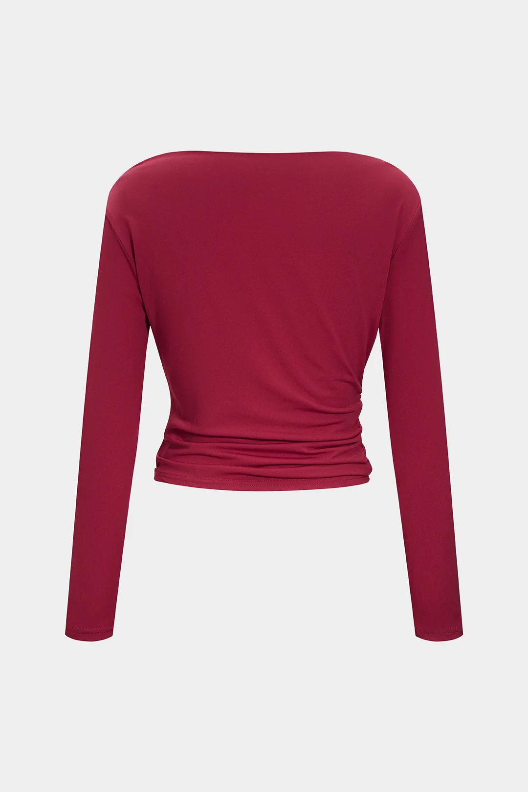 Asymmetrical Ruched Long-Sleeve Top - Image 2