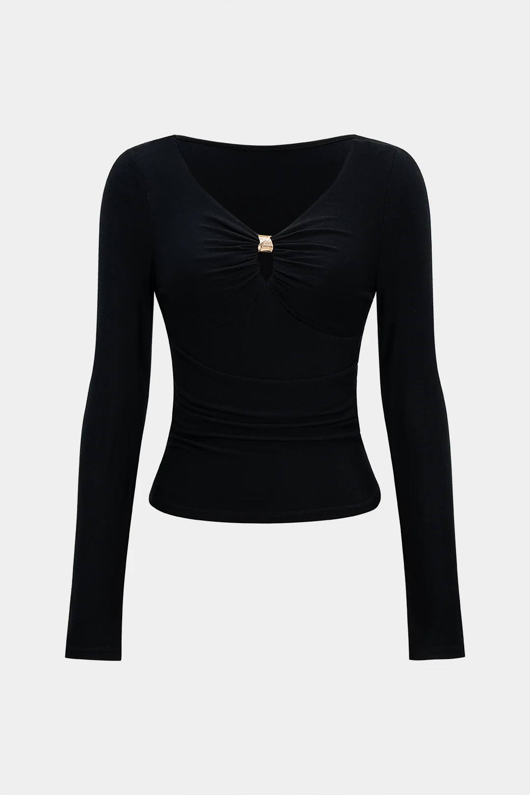 Ruched Long-Sleeve Top